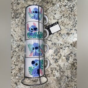 Disney’s lilo and stitch, 4 pc mug set.
